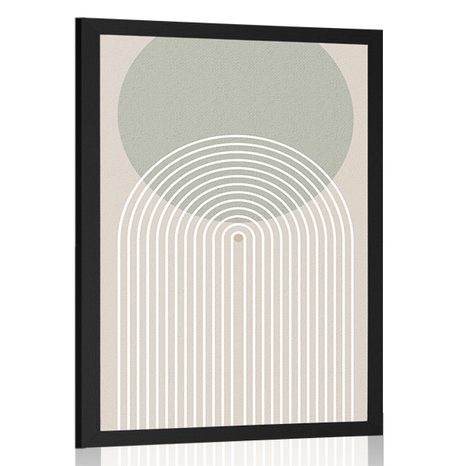 PLAGÁT KHAKI KRUH S DÚHOU MID-CENTURY - MOTÍVY Z NAŠEJ DIELNE - PLAGÁTY
