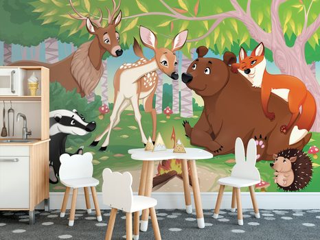 SAMOLEPÍCÍ TAPETA MEDVĚD A JEHO PŘÁTELÉ - SAMOLEPÍCÍ TAPETY - TAPETY