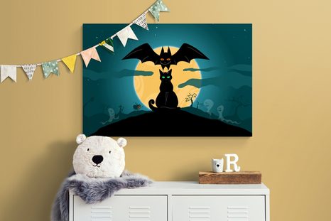 STAMPA SU TELA – AMICHEVOLI SPETTRI AL CHIARO DI LUNA - QUADRI DI GATTI - STAMPE E QUADRI