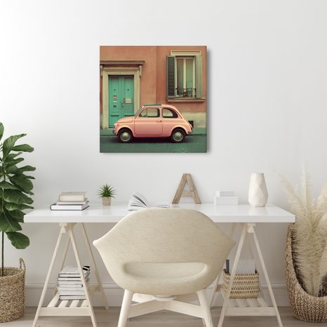 OBRAZ PASTELOVÝ AUTOMOBIL A DVEŘE - OBRAZY AUT - OBRAZY