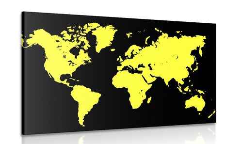 PICTURE YELLOW MAP ON A BLACK BACKGROUND