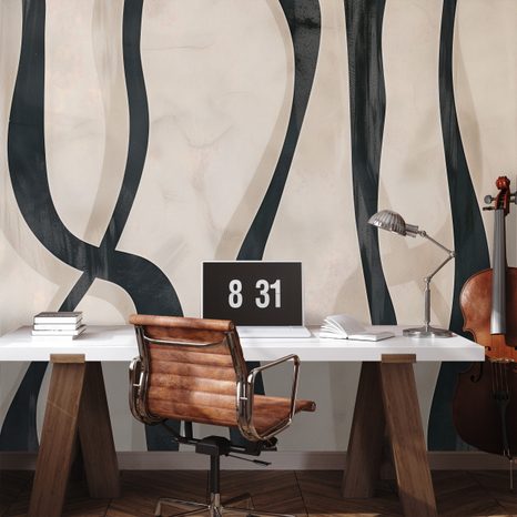 TAPETA ABSTRAKTNE ČRNO-BELE LINIJE - ABSTRAKTNE TAPETE - TAPETE