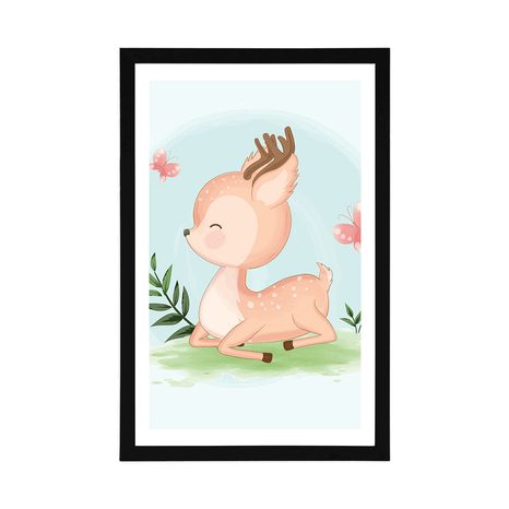 PLAKAT S PASPARTUJEM PRIKUPEN SRNJAČEK - ŽIVALI - PLAKATI