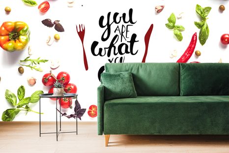 SELBSTKLEBENDE TAPETE MIT AUFSCHRIFT - YOU ARE WHAT YOU EAT - SELBSTKLEBENDE TAPETEN - TAPETEN