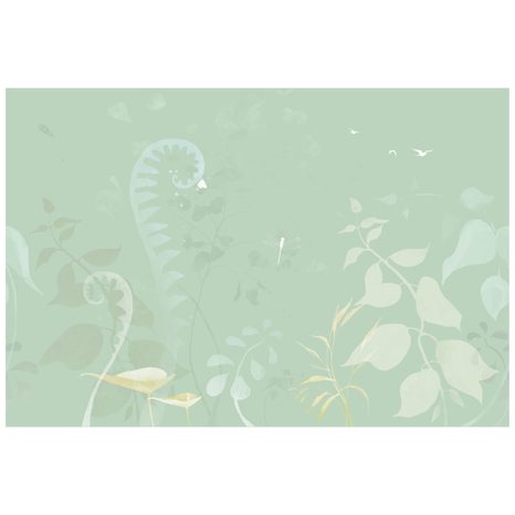 CARTA DA PARATI AUTOADESIVA – NATURA MORTA VEGETALE ASTRATTA IN VERDE - CARTA DA PARATI AUTOADESIVE - CARTA DA PARATI