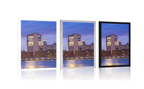 POSTER BROOKLYN AT NIGHT - CITIES - POSTERS