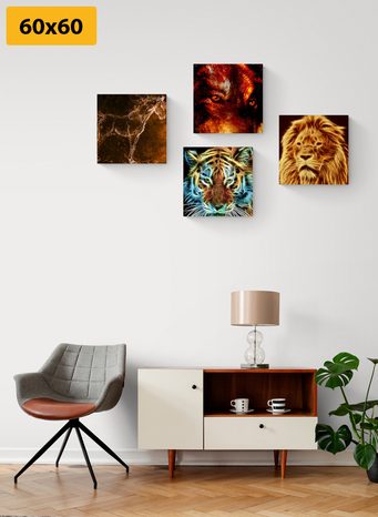 SET OBRAZŮ TAJEMNÁ ABSTRAKCE ZVÍŘAT - SESTAVY OBRAZŮ - OBRAZY