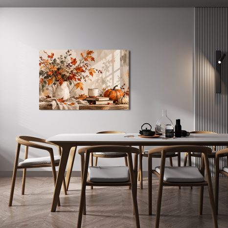 QUADRO SU TELA – NATURA MORTA AUTUNNALE CON ZUCCHE - QUADRI DI NATURE MORTE - STAMPE E QUADRI