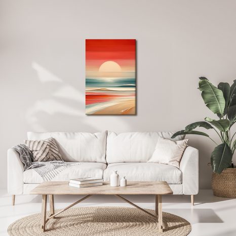 SLIKA PEŠČENE PLAŽE S TOPLO SVETLOBO - SLIKE MORJE IN PLAŽA - SLIKE