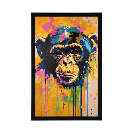 POSTER MAIMUȚĂ CU IMITAȚIA PICTURII - MAIMUȚE - POSTERE