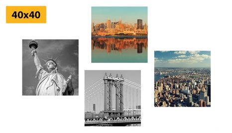 SET OBRAZŮ NEW YORK V ZAJÍMAVÉM PROVEDENÍ - SESTAVY OBRAZŮ - OBRAZY