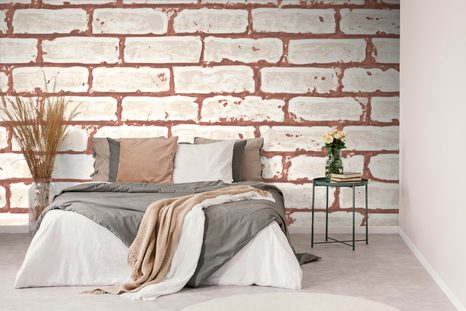 CARTA DA PARATI – MATTONE STREET ART DIPINTO - CARTA DA PARATI IMITAZIONE DI MATTONI, PIETRA E CEMENTO - CARTA DA PARATI