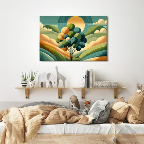 OBRAZ STROM ŽIVOTA VE SLUNEČNÉ KRAJINĚ - OBRAZY STROMY A LISTY - OBRAZY