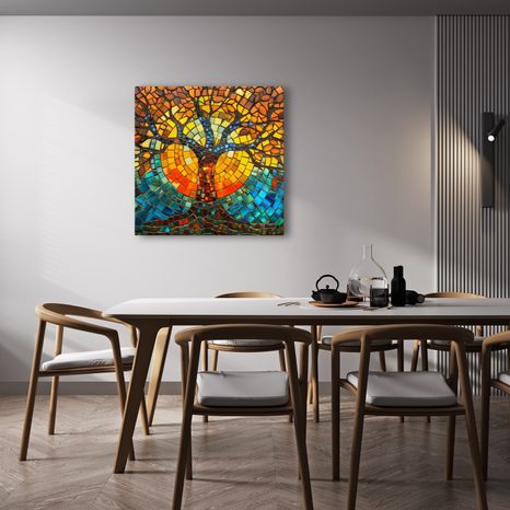 KÉP NAPFÉNYES MOZAIK ÉLETFA - ÉLETFÁK KÉPEK - KÉPEK