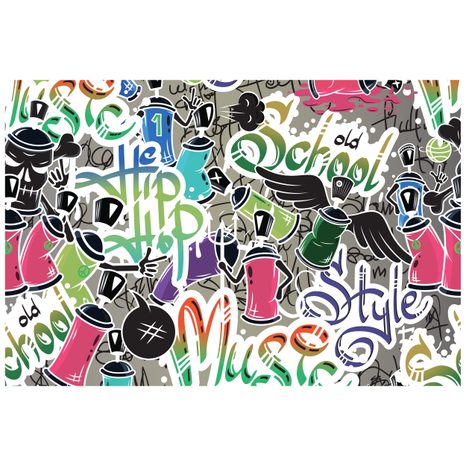 TAPETA STREET ART S VESELÝMI PRVKY - STREET ART TAPETY - TAPETY