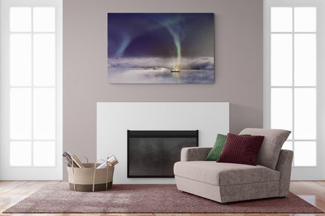 WANDBILD POLARLICHT ÜBER DEM SEE - BILDER SEEN - BILDER