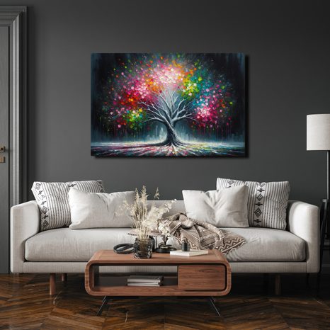 OBRAZ BAREVNÝ STROM ŽIVOTA - OBRAZY STROMY ŽIVOTA - OBRAZY