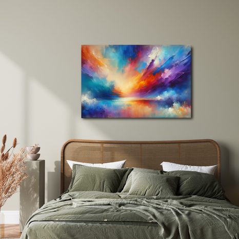 OBRAZ BAREVNÁ SYMFONIE NEBE A VODY - ABSTRAKTNÍ OBRAZY - OBRAZY