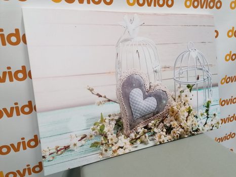 OBRAZ SERDUSZKO I LAMPIONY W STYLU VINTAGE - VINTAGE A RETRO OBRAZY - OBRAZY