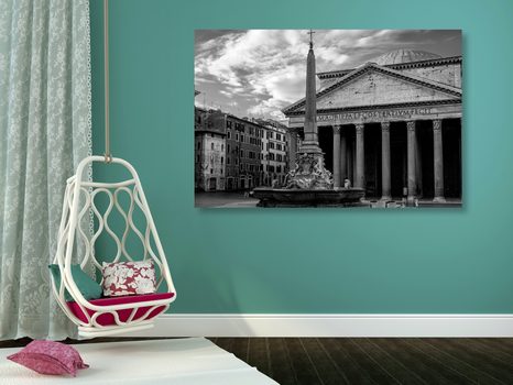 OBRAZ ŘÍMSKÁ BAZILIKA V ČERNOBÍLÉM PROVEDENÍ - ČERNOBÍLÉ OBRAZY - OBRAZY