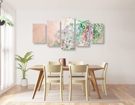 5-DÍLNÝ OBRAZ ABSTRAKTNÍ VĚTVE - ABSTRAKTNÍ OBRAZY - OBRAZY