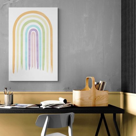 OBRAZ PASTELOVÁ DÚHA MID-CENTURY - ABSTRAKTNÉ OBRAZY - OBRAZY