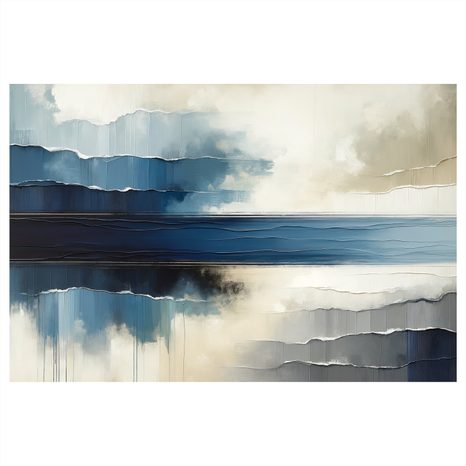 WANDBILD BERÜHRUNGEN DER WELLEN AM UNENDLICHEN HORIZONT - WANDBILDER ABSTRAKTE FORMEN - BILDER