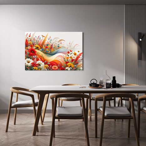 OBRAZ BAREVNÁ LOUKA VE VĚTRU - OBRAZY KVĚTŮ - OBRAZY