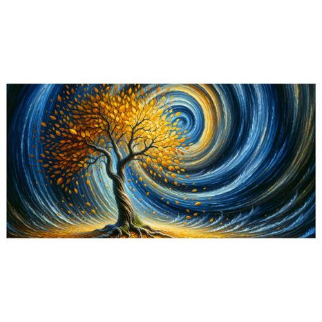 KÉP VARÁZSLATOS ÖRVÉNY ARANY LEVELEKKEL - ÉLETFÁK KÉPEK - KÉPEK