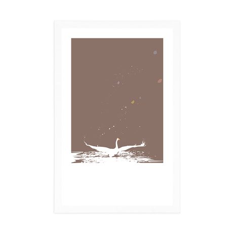 PLAKÁT S PASPARTOU LABUTÍ JEZERO - MOTIVY Z NAŠÍ DÍLNY - PLAKÁTY