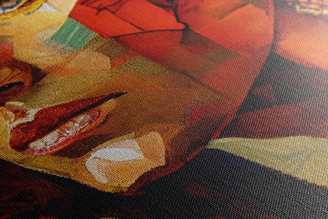 WANDBILD PROFIL EINER FRAU IM PATCHWORK-DESIGN - WANDBILDER FRAUEN - BILDER