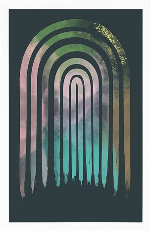 POSTER STREET-ART-REGENBOGEN MID-CENTURY - MOTIVE AUS UNSERER WERKSTATT - POSTER