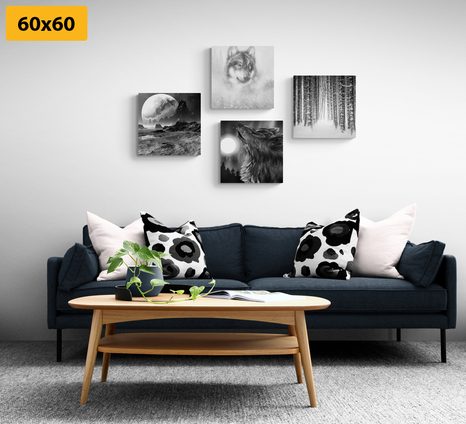 KOMPLET SLIK SKRIVNOSTEN VOLK V ČRNOBELI IZVEDBI - KOMPLETI SLIK - SLIKE