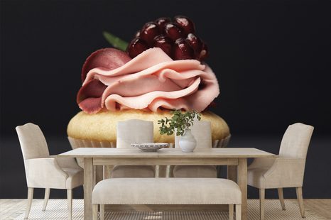 FOTOTAPETE LECKERER MUFFIN - TAPETEN MIT ESSEN UND GETRÄNKEN - TAPETEN