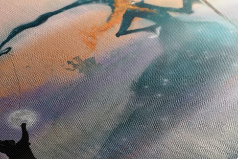 WANDBILD GEMALTE HEXE - BILDER FÜR KINDER - BILDER