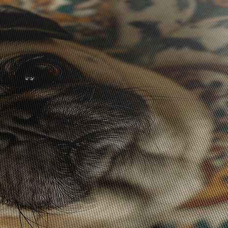 OBRAZ ROZTOMILÝ MOPS NA DLAŽBĚ - OBRAZY PSI - OBRAZY