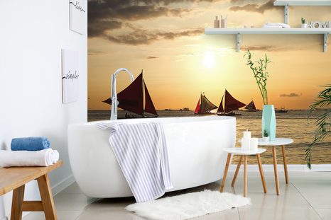 FOTOTAPETA ZÁPAD SLUNCE NA MOŘI - TAPETY PŘÍRODA - TAPETY