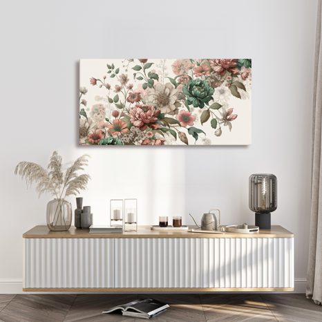 CANVAS SCHILDERIJ BLOEIENDE TUIN - SCHILDERIJEN - MEGA UITVERKOOP TOT 70% 🔥