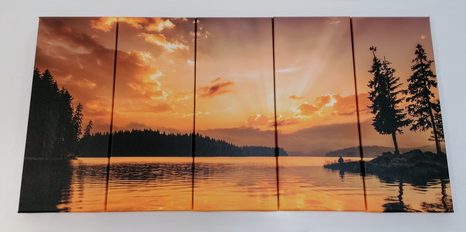 TABLOU 5-PIESE REFLEXIE LACULUI DE MUNTE - TABLOU NATURĂ ȘI PEISAJE NATURALE - TABLOURI