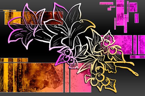 SAMOLEPÍCÍ TAPETA KVĚTINOVÁ ILUSTRACE - SAMOLEPÍCÍ TAPETY - TAPETY