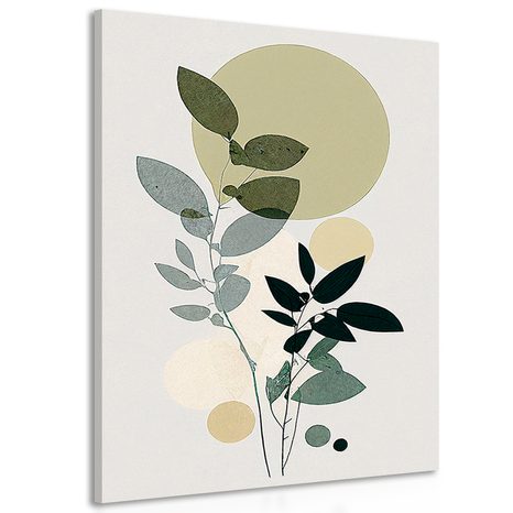 CANVAS PRINT PLANTS IN BOHO DESIGN - PICTURES OF TREES AND LEAVES - PICTURES