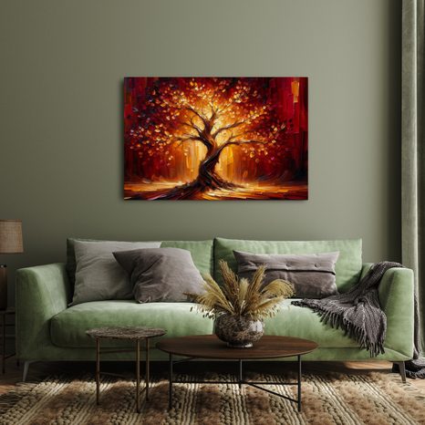 WANDBILD LEUCHTENDER LEBENSBAUM - BILDER BÄUME DES LEBENS - BILDER