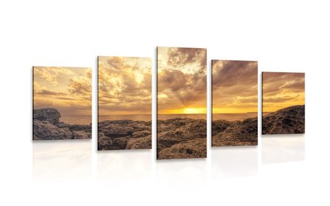 5-PIECE CANVAS PRINT SEA ROCKS - PICTURES OF NATURE AND LANDSCAPE - PICTURES