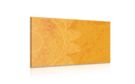 WANDBILD ORANGE ARABESKE AUF ABSTRAKTEM HINTERGRUND - BILDER MIT FENG SHUI-MOTIVEN - BILDER