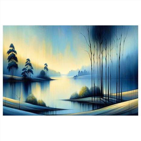 WANDBILD RUHIGER SEE IN BLAU - BILDER SEEN - BILDER