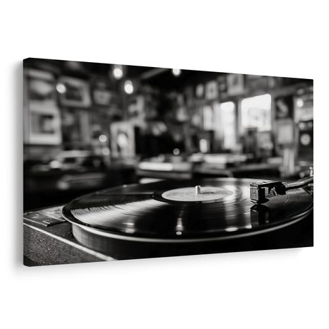 WANDBILD RETRO PLATTENSPIELER IM INTERIEUR - VINTAGE- UND RETRO-BILDER - BILDER