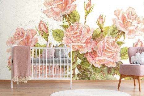 WALLPAPER VINTAGE BOUQUET OF ROSES - WALLPAPERS VINTAGE AND RETRO - WALLPAPERS