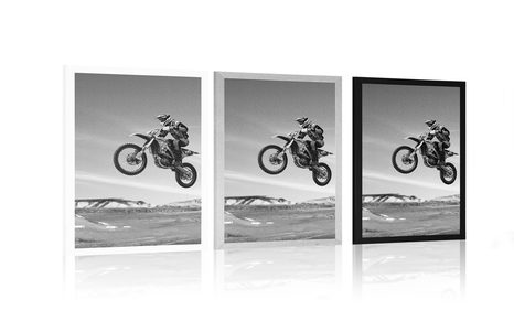 PLAGÁT PRE MOTORKÁROV V ČIERNOBIELOM PREVEDENÍ - ČIERNOBIELE - PLAGÁTY