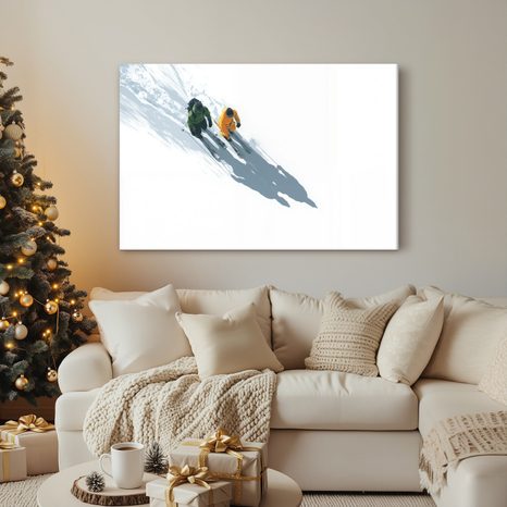 QUADRO SU TELA – SCI ALPINO INNEVATO - QUADRI NATALIZI E INVERNALI - STAMPE E QUADRI