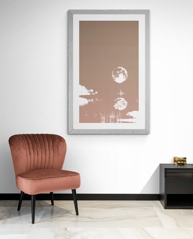 PLAKÁT S PASPARTOU ODRAZ MĚSÍCE - MOTIVY Z NAŠÍ DÍLNY - PLAKÁTY